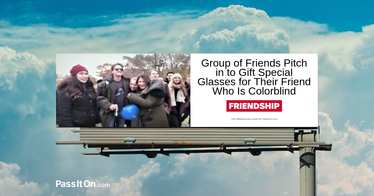 Friends Pitch in to Gift Special Glasses for Their Friend Who Is Colorblind Giving Him the Gift of Color