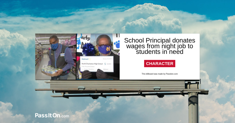 School Principal donates wages from night job to students in need 