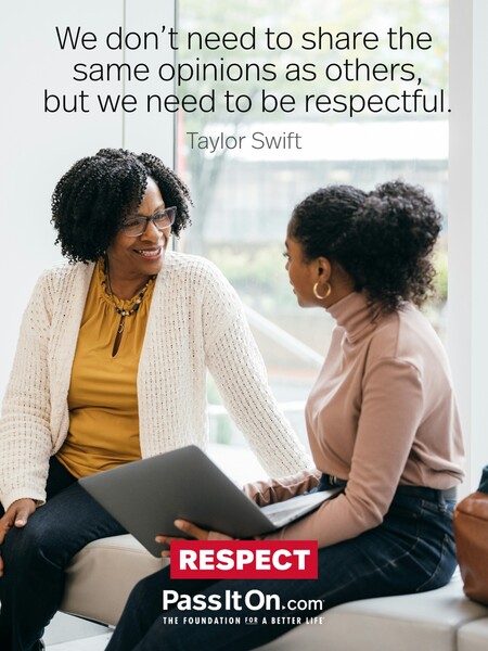 We don't need to share the same opinions as others, but we need to be respectful. #<Author:0x00007fbd588ad5c8>