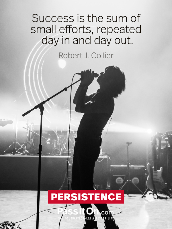 Success is the sum of small efforts, repeated day in and day out. #<Author:0x00007f7fb55bc598>