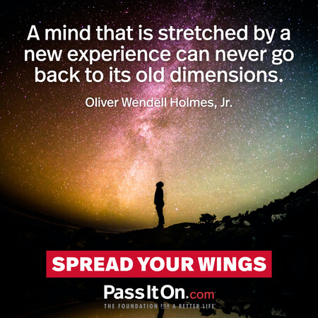 A mind that is stretched by a new experience can never go back to its old dimensions. #<Author:0x00007fbd58ec5140>