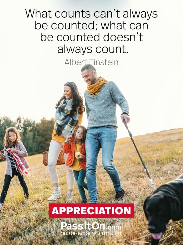 What counts can’t always be counted; what can be counted doesn’t always count. #<Author:0x00007fcdfbf27e40>