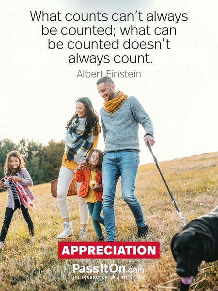 What counts can’t always be counted; what can be counted doesn’t always count. #<Author:0x00007fcdfbf28c00>