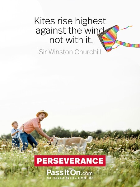 Kites rise highest against the wind, not with it. #<Author:0x00007fbd587b6f48>