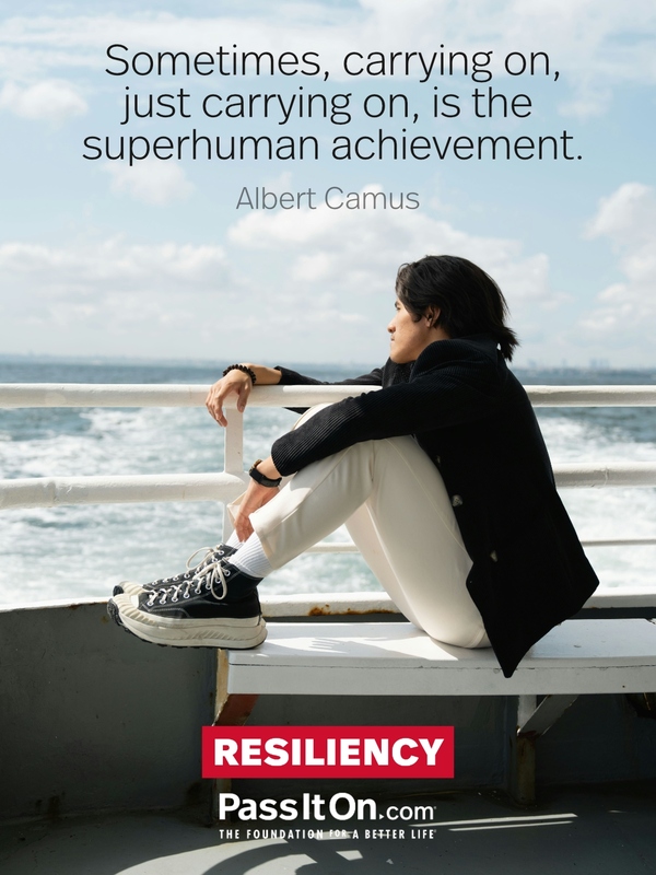 Sometimes, carrying on, just carrying on, is the superhuman achievement. #<Author:0x00007fcdfbee9258>