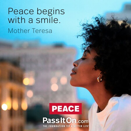 Peace begins with a smile. #<Author:0x00007fbd58cbf788>