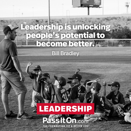 Leadership is unlocking people's potential to become better. #<Author:0x00007fcdf9ed6060>