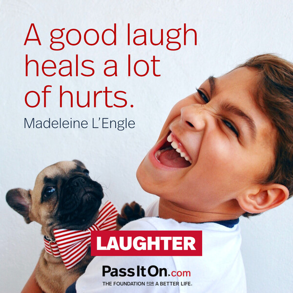 A good laugh heals a lot of hurts. #<Author:0x00007fcdfb6ab910>