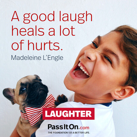 A good laugh heals a lot of hurts. #<Author:0x00007fce088a5290>
