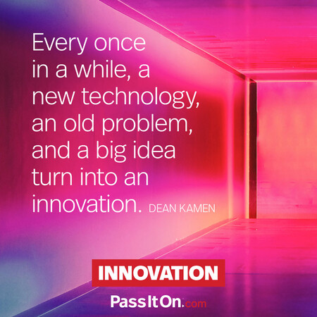 Every once in a while, a new technology, an old problem, and a big idea turn into an innovation. #<Author:0x00007fbd587b7448>