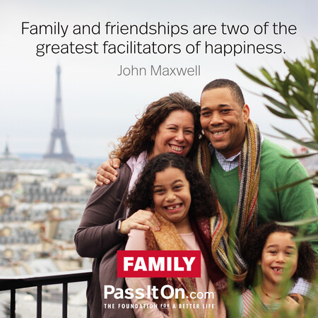 Family and friendships are two of the greatest facilitators of happiness. #<Author:0x00007fce088a6b90>