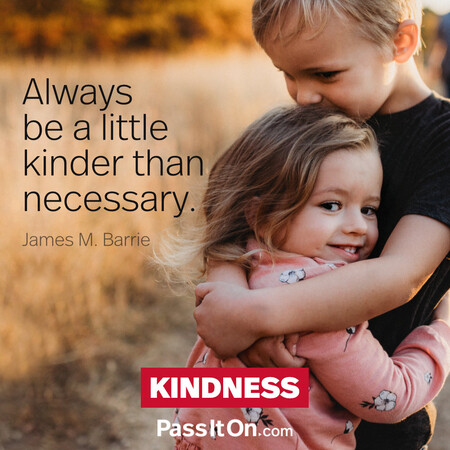 Always be a little kinder than necessary. #<Author:0x00007fcdfaf7c950>