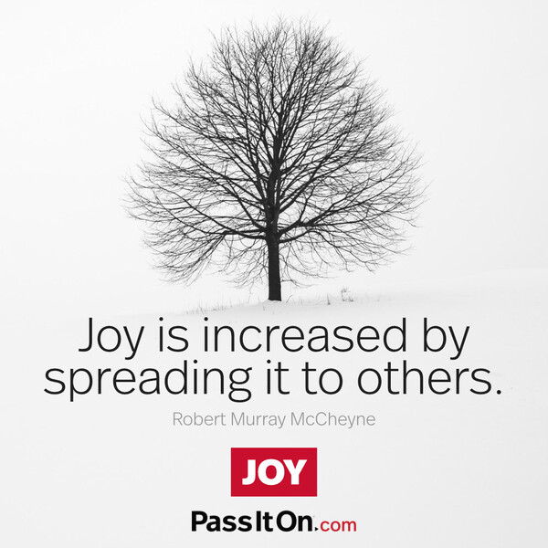 Joy is increased by spreading it to others. #<Author:0x00007fcdf9ede620>