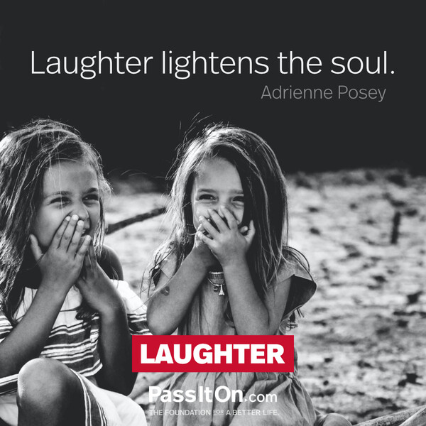Laughter lightens the soul. #<Author:0x00007fcdfb6ab190>