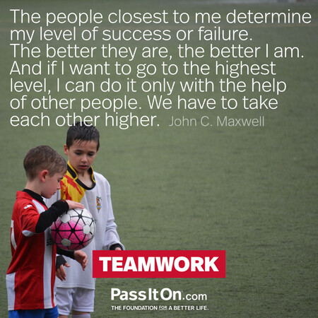 The people closest to me determine my level of success or failure. The better they are, the better I am. And if I want to go to the highest level, I can do it only with the help of other people. We have to take each other higher. #<Author:0x00007fbd58ca6918>