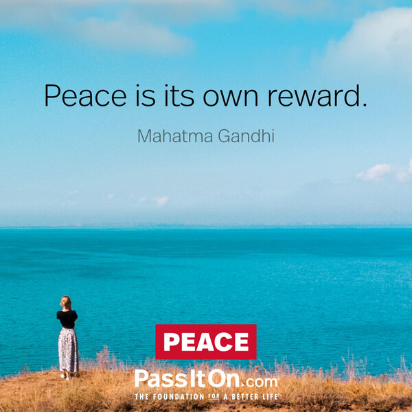 Peace is its own reward. #<Author:0x00007fcdfbeae748>