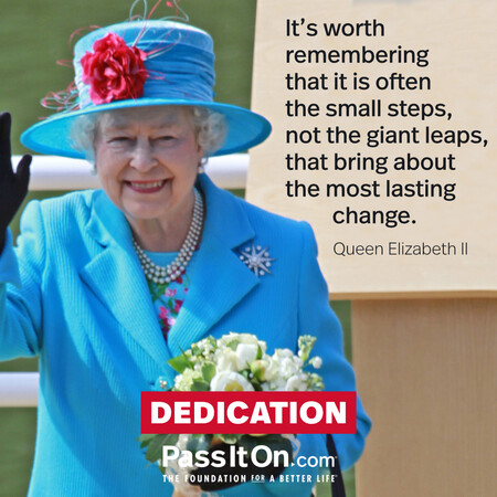 It's worth remembering that it is often the small steps, not the giant leaps, that bring about the most lasting change. #<Author:0x00007fbd58cb0f08>