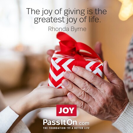 The joy of giving is the greatest joy of life. #<Author:0x00007fbd58cb6688>