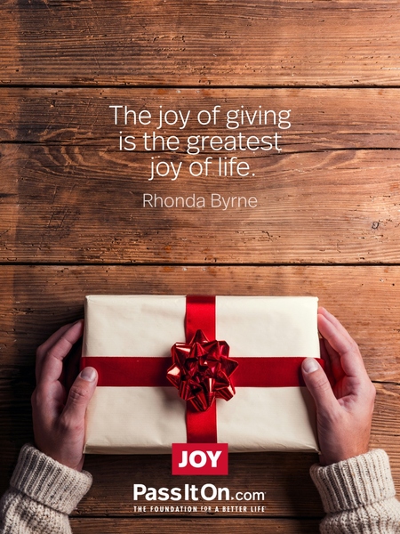The joy of giving is the greatest joy of life. #<Author:0x00007fcdfbf0dd60>