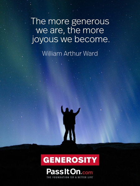 The more generous we are, the more joyous we become. #<Author:0x00007fbd58a15640>